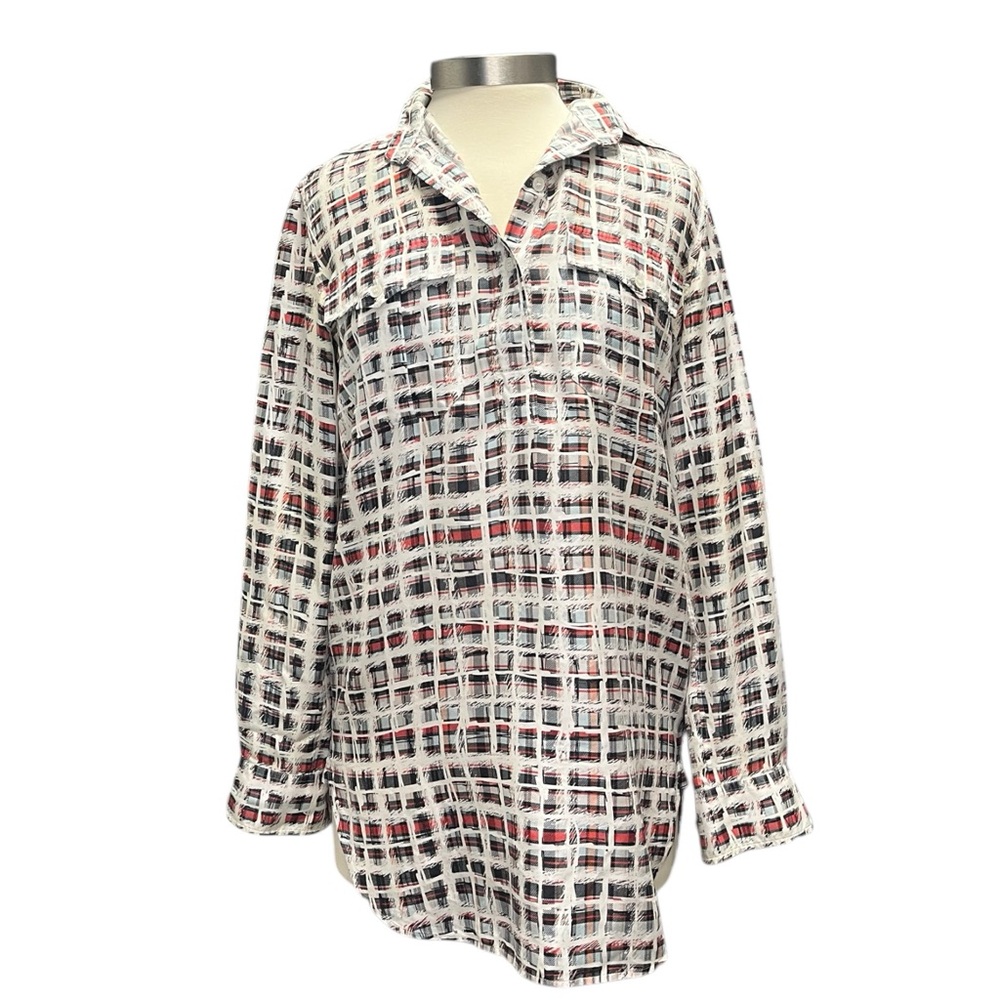 Burberry Abstract Print Silk Blouse